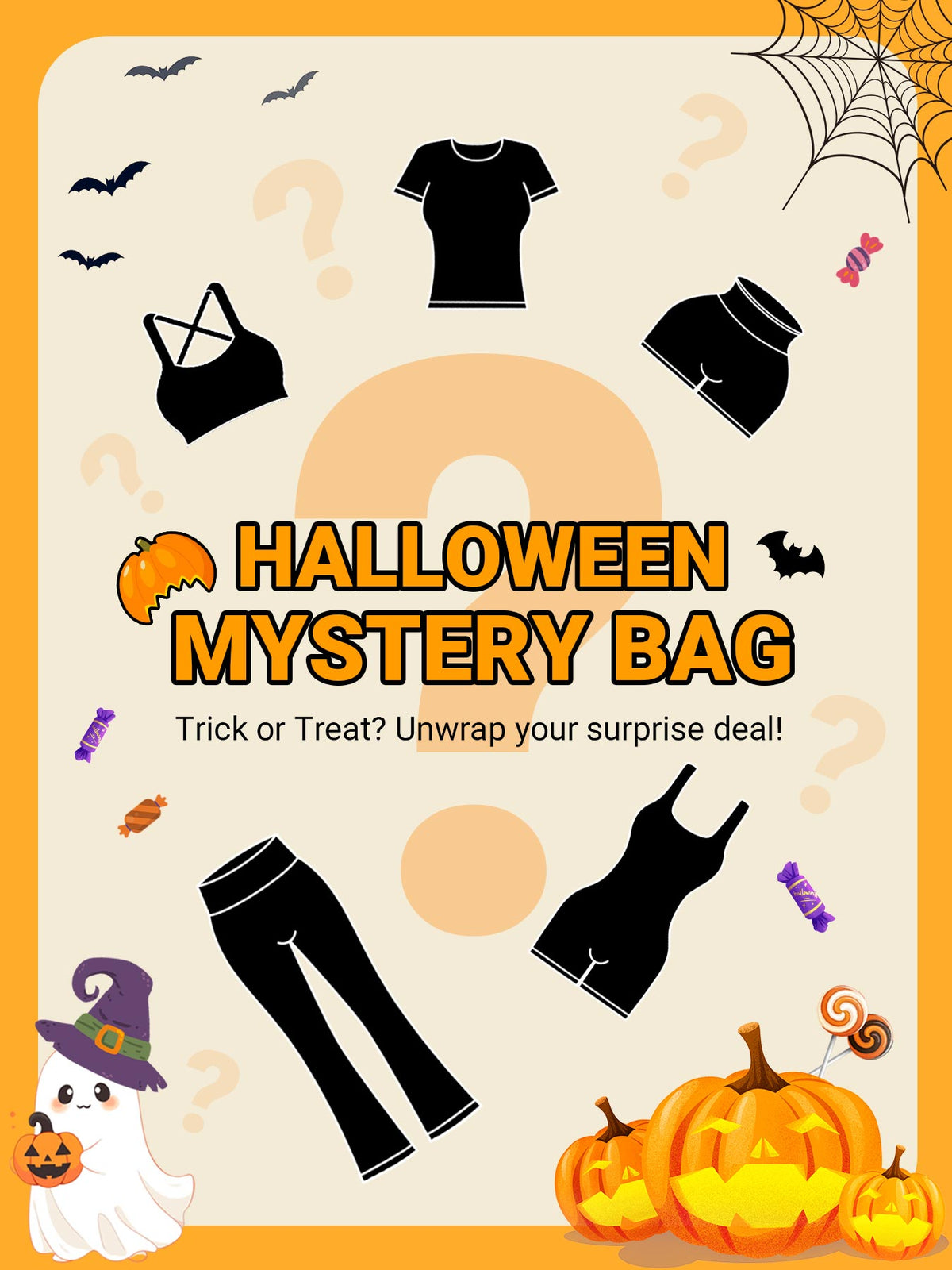 Halloween- Mystery Bag – 2 oder 3 Überraschungs Activewear Stile