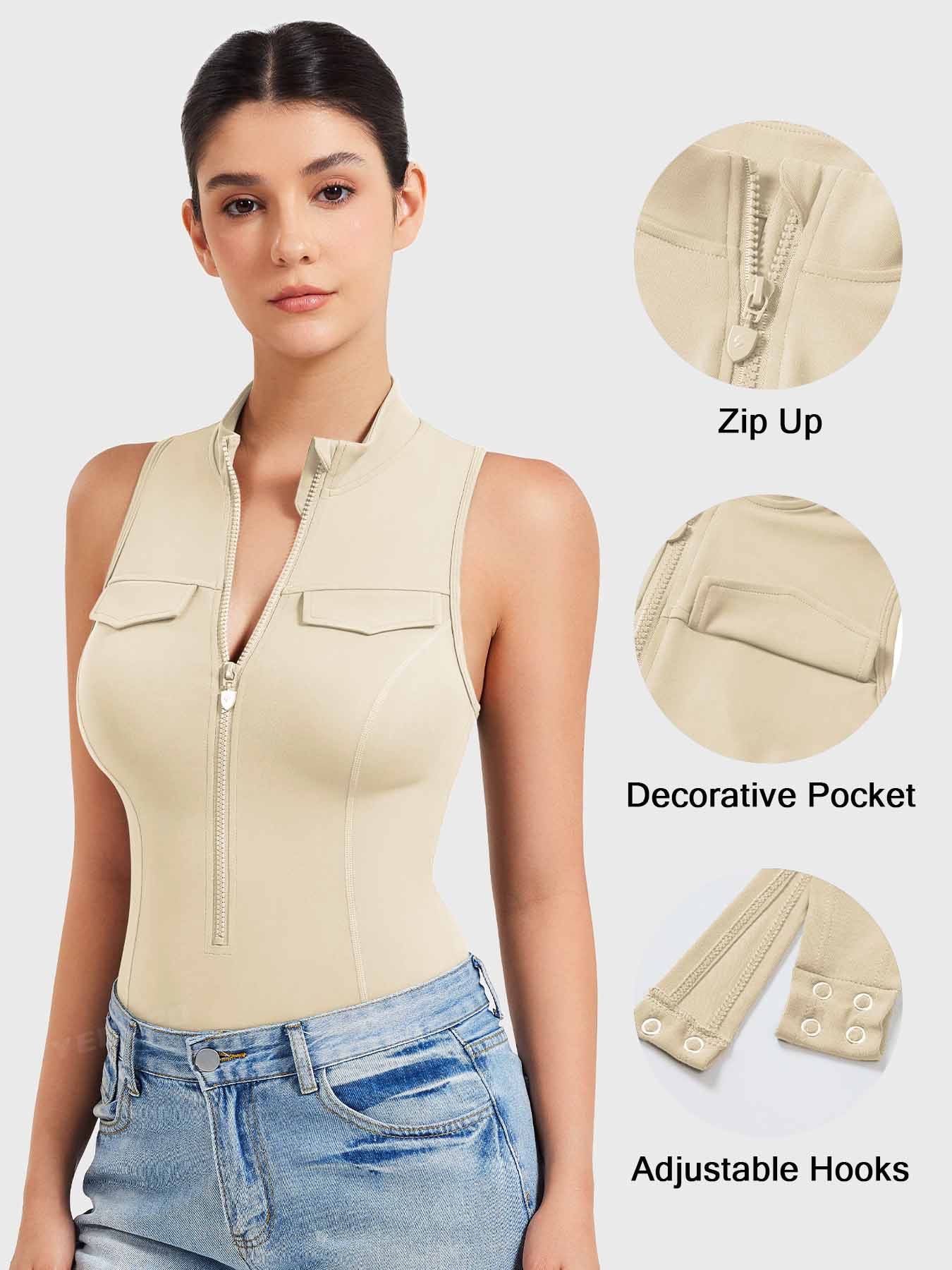 Yeoreo Jacobu Cargo Bodysuit Creme / S