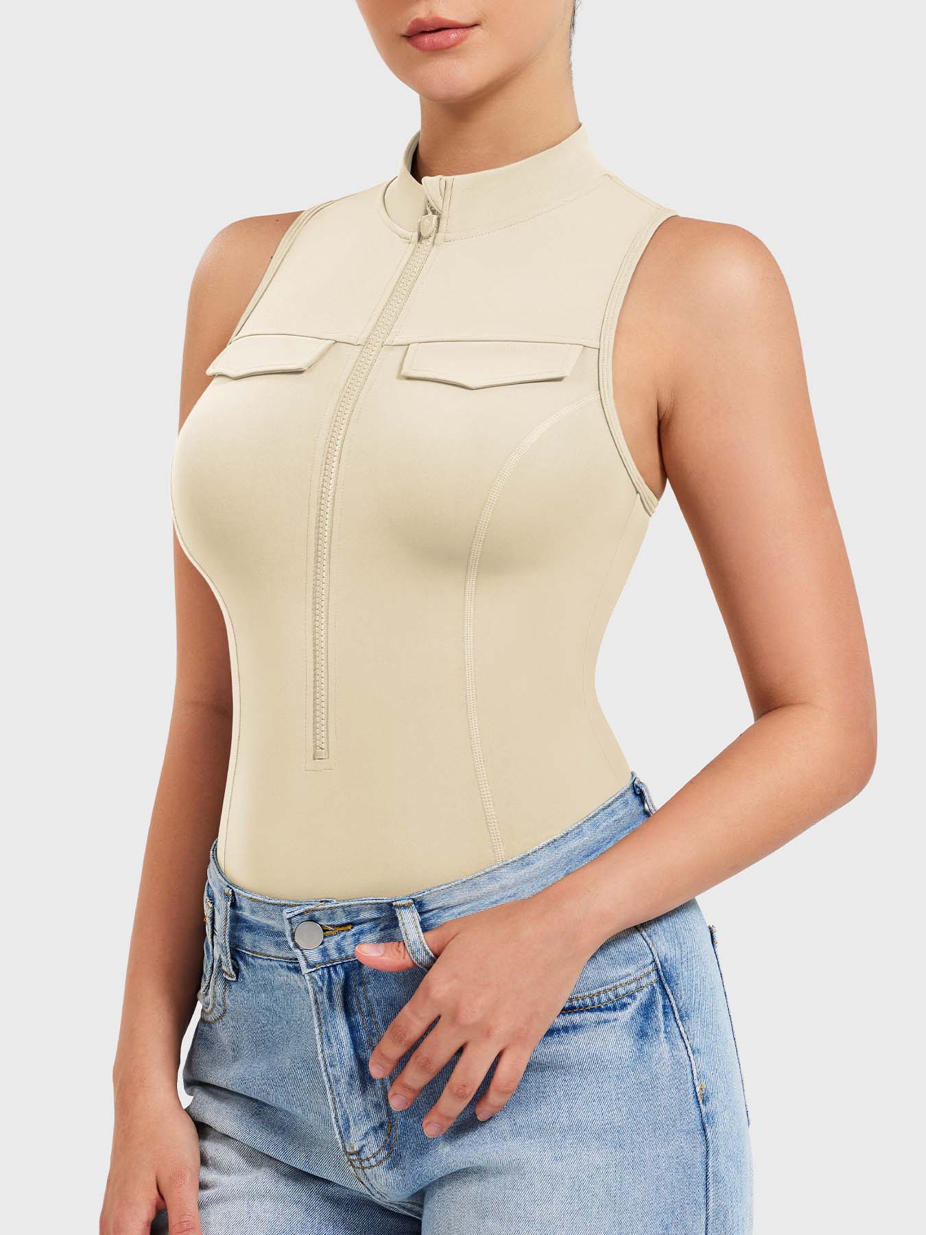 Yeoreo Jacobu Cargo Bodysuit Creme / XS