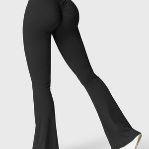 Yeoreo Daze V-Rücken Schlaghosen Flared Leggings Schwarz