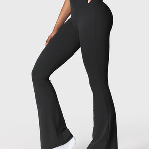 Yeoreo Daze V-Rücken Schlaghosen Flared Leggings Schwarz