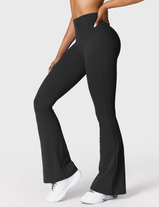 Yeoreo Daze V-Rücken Schlaghosen Flared Leggings Schwarz