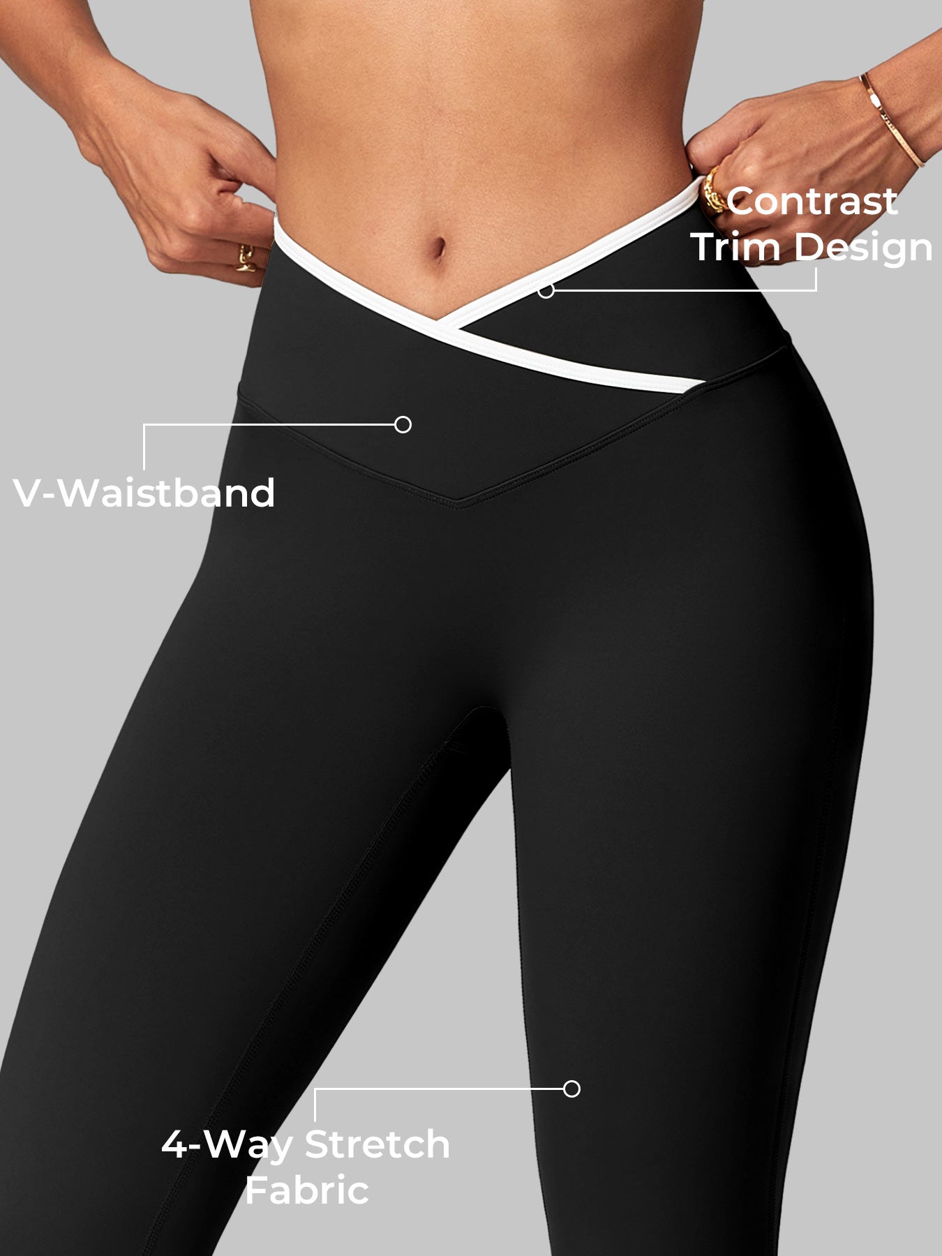 Yeoreo Alberta Kontrastbesetztes Flare Leggings