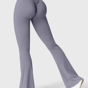 Yeoreo Daze V-Rücken Schlaghosen Flared Leggings Blau Grau