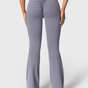 Yeoreo Daze V-Rücken Schlaghosen Flared Leggings Blau Grau