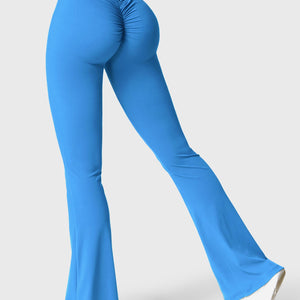 Yeoreo Daze V-Rücken Schlaghosen Flared Leggings Blau