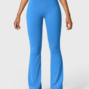 Yeoreo Daze V-Rücken Schlaghosen Flared Leggings Blau