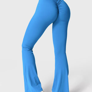Yeoreo Daze V-Rücken Schlaghosen Flared Leggings Blau