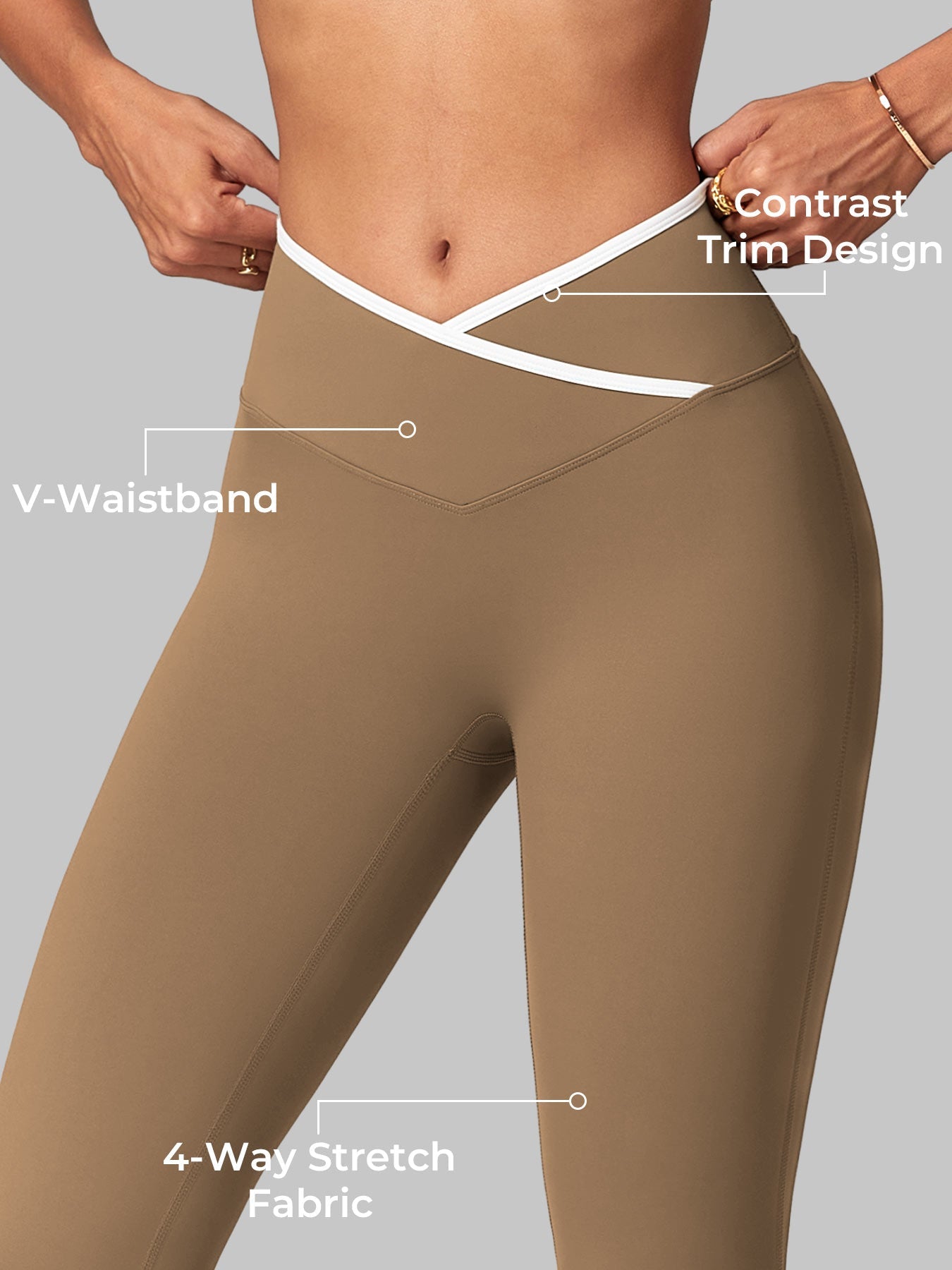 Yeoreo Alberta Kontrastbesetztes Flare Leggings