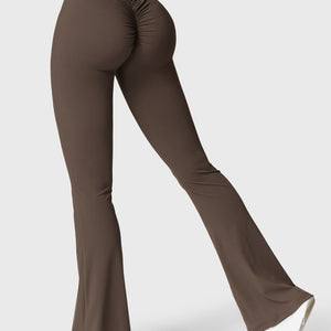 Yeoreo Daze V-Rücken Schlaghosen Flared Leggings Kaffee
