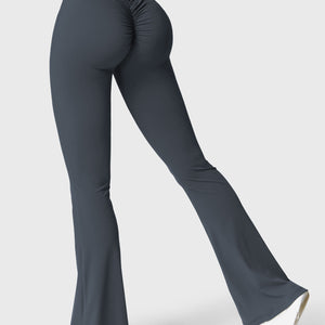 Yeoreo Daze V-Rücken Schlaghosen Flared Leggings Dunkelblau