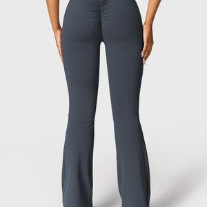 Yeoreo Daze V-Rücken Schlaghosen Flared Leggings Dunkelblau