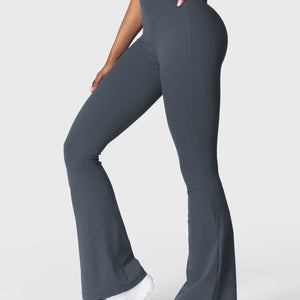 Yeoreo Daze V-Rücken Schlaghosen Flared Leggings Dunkelblau