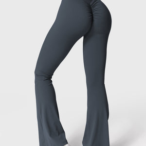 Yeoreo Daze V-Rücken Schlaghosen Flared Leggings Dunkelblau