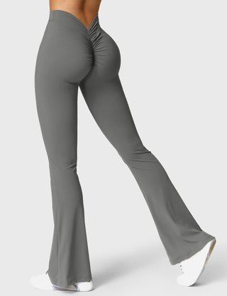 Yeoreo Daze V-Rücken Schlaghosen Flared Leggings Grau