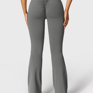 Yeoreo Daze V-Rücken Schlaghosen Flared Leggings Grau