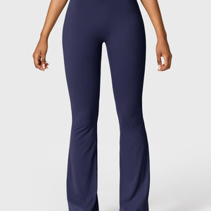 Yeoreo Daze V-Rücken Schlaghosen Flared Leggings Marineblau