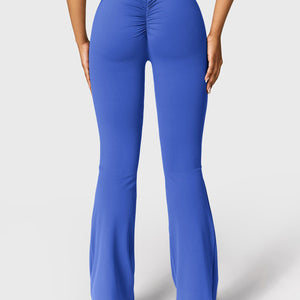 Yeoreo Daze V-Rücken Schlaghosen Flared Leggings Königsblau