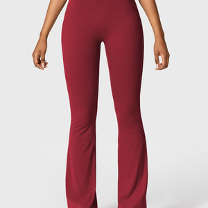 Yeoreo Daze V-Rücken Schlaghosen Flared Leggings Burgunderrot