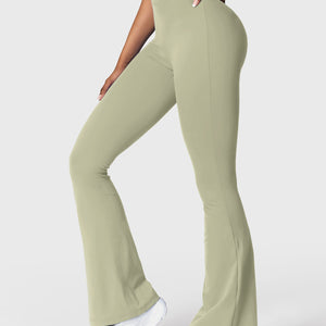 Yeoreo Daze V-Rücken Schlaghosen Flared Leggings Soja Grün