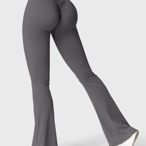 Yeoreo Daze V-Rücken Schlaghosen Flared Leggings Dunkelgrau