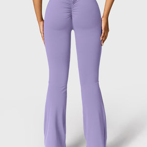 Yeoreo Daze V-Rücken Schlaghosen Flared Leggings Hellviolett