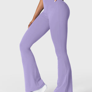 Yeoreo Daze V-Rücken Schlaghosen Flared Leggings Hellviolett
