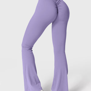 Yeoreo Daze V-Rücken Schlaghosen Flared Leggings Hellviolett