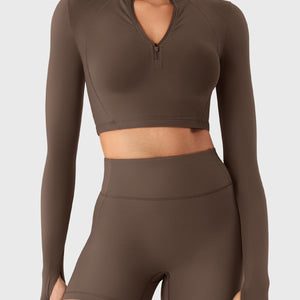 Yeoreo Clementine Halber Reißverschluss Crop Top Shorts Sets - Yeoreo Germany