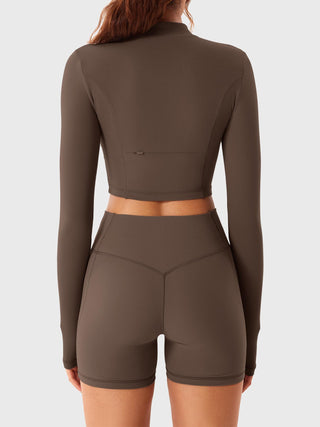 Yeoreo Clementine Halber Reißverschluss Crop Top Shorts Sets - Yeoreo Germany