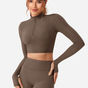 Yeoreo Clementine Halber Reißverschluss Crop Top Shorts Sets - Yeoreo Germany