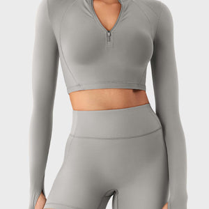 Yeoreo Clementine Halber Reißverschluss Crop Top Shorts Sets - Yeoreo Germany