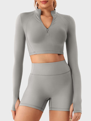 Yeoreo Clementine Halber Reißverschluss Crop Top Shorts Sets - Yeoreo Germany