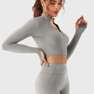 Yeoreo Clementine Halber Reißverschluss Crop Top Shorts Sets - Yeoreo Germany