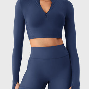Yeoreo Clementine Halber Reißverschluss Crop Top Shorts Sets - Yeoreo Germany