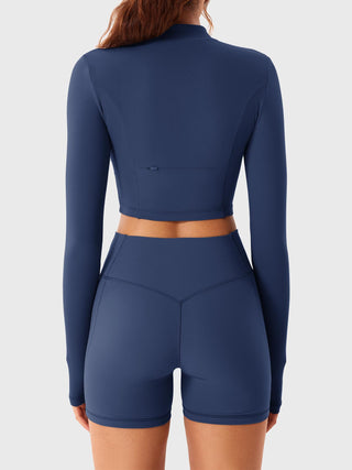 Yeoreo Clementine Halber Reißverschluss Crop Top Shorts Sets - Yeoreo Germany