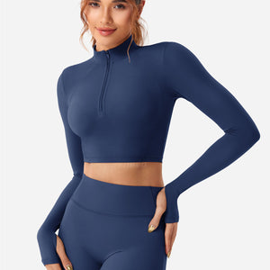 Yeoreo Clementine Halber Reißverschluss Crop Top Shorts Sets - Yeoreo Germany