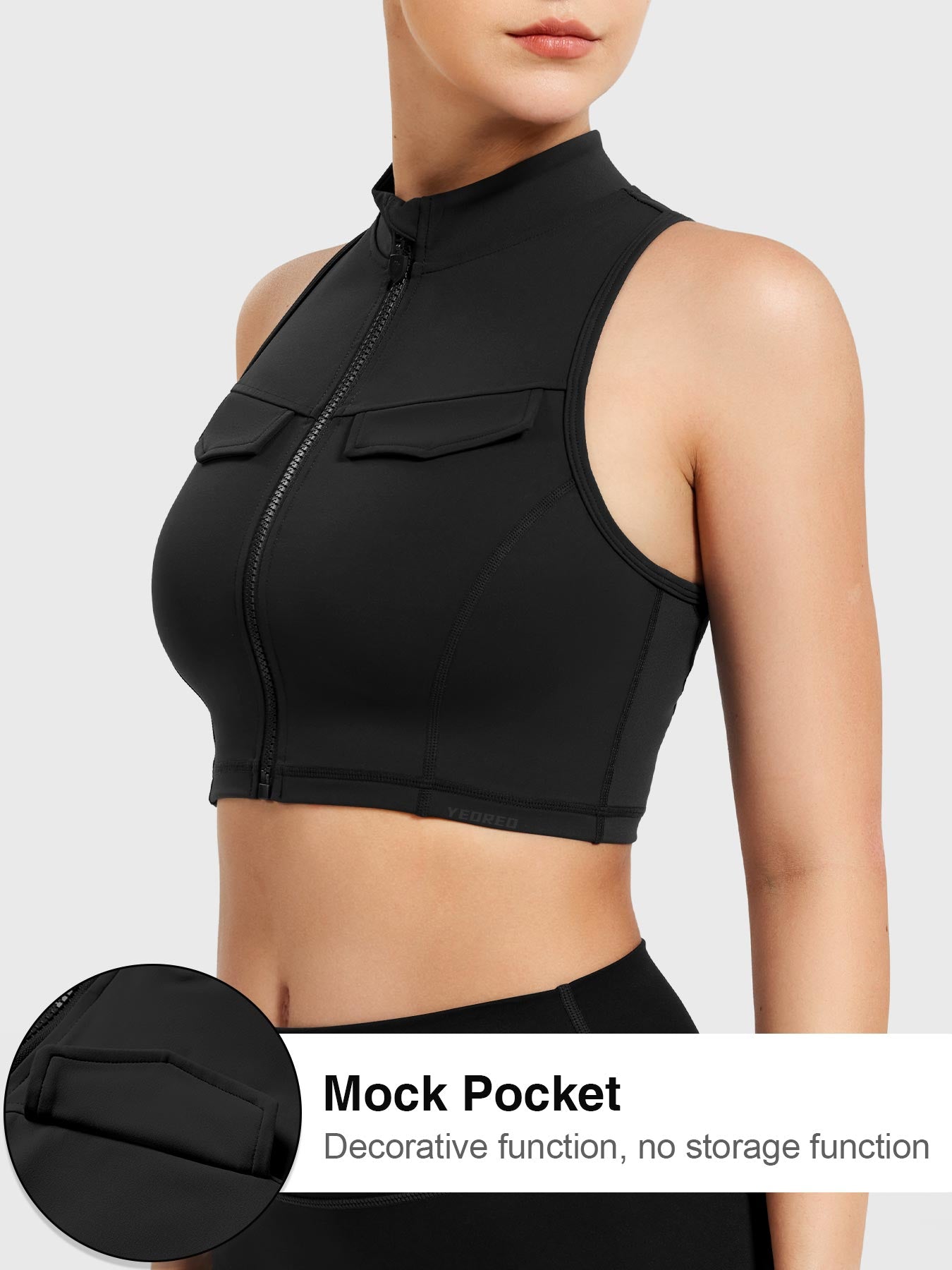 Yeoreo Chlonie Cargo Crop Tank Schwarz / L