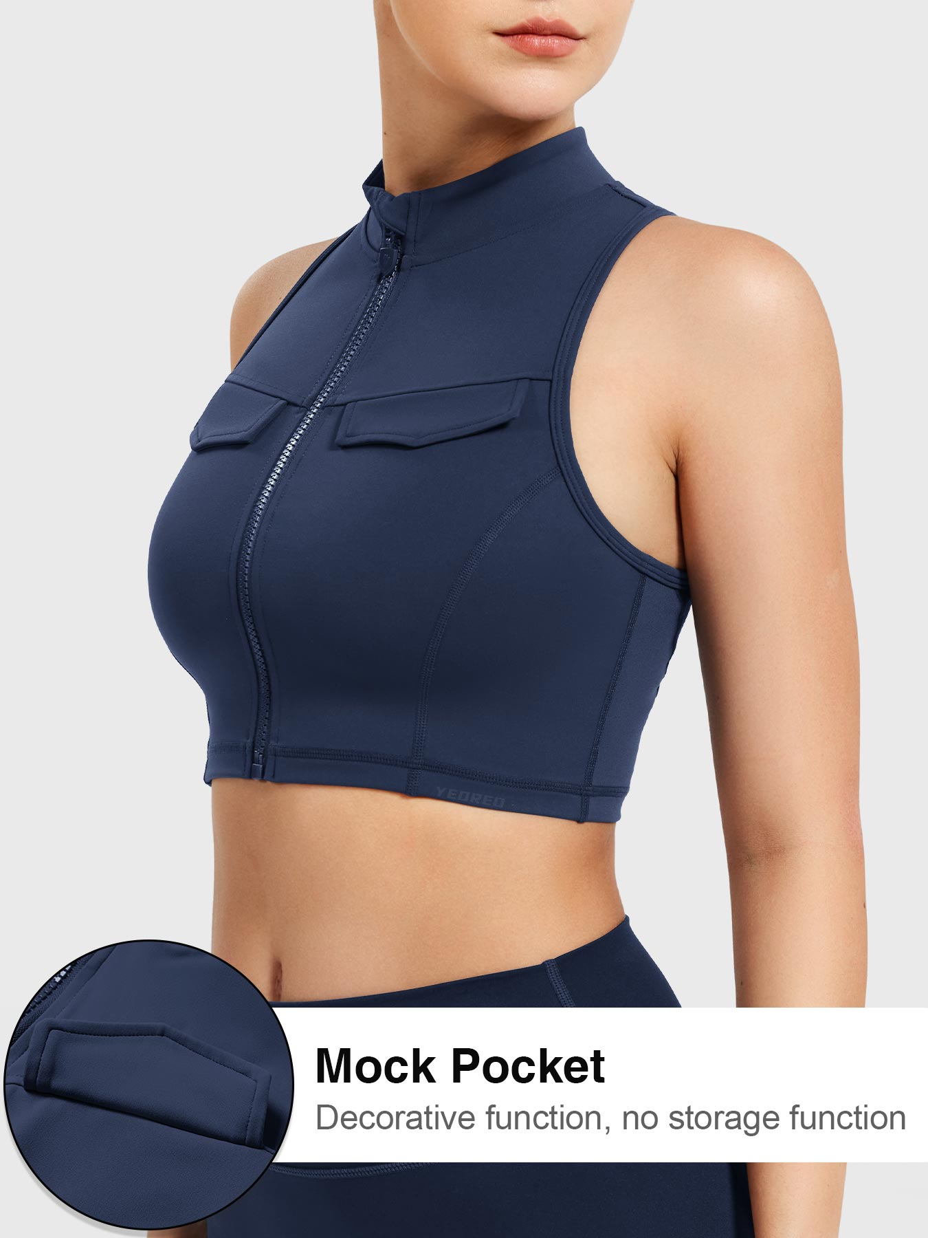 Yeoreo Chlonie Cargo Crop Tank Tiefblau / M