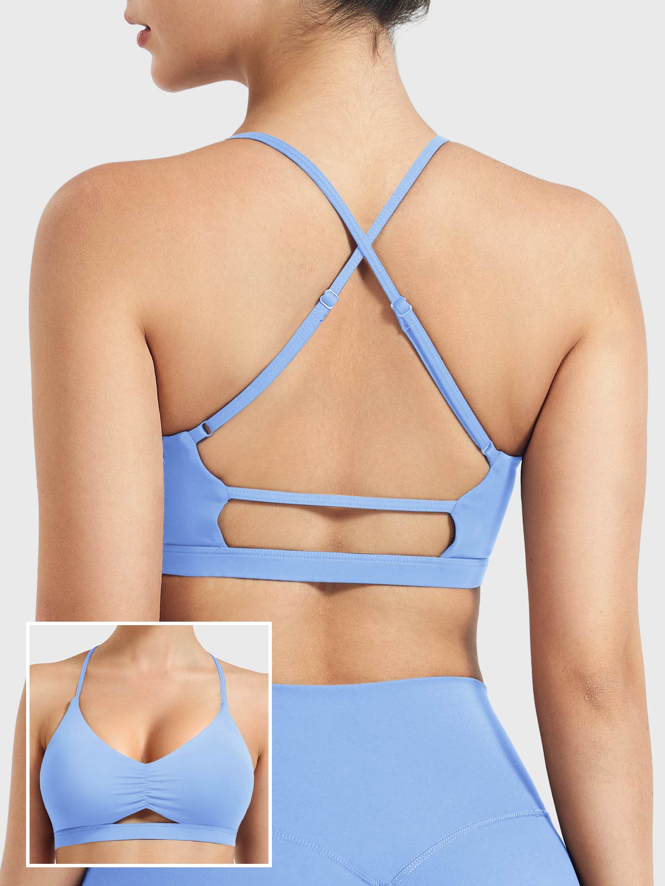 Yeoreo Chilene Criss Cross Back Sports Bra Eisblau / S