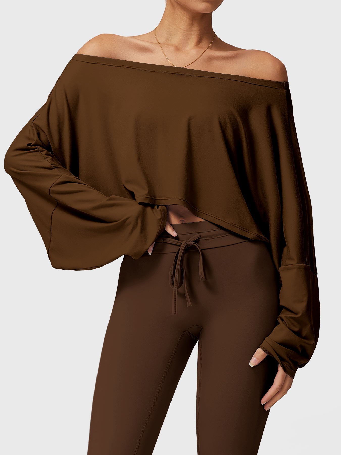 Yeoreo Alison schulterfrei Langarm Dolman