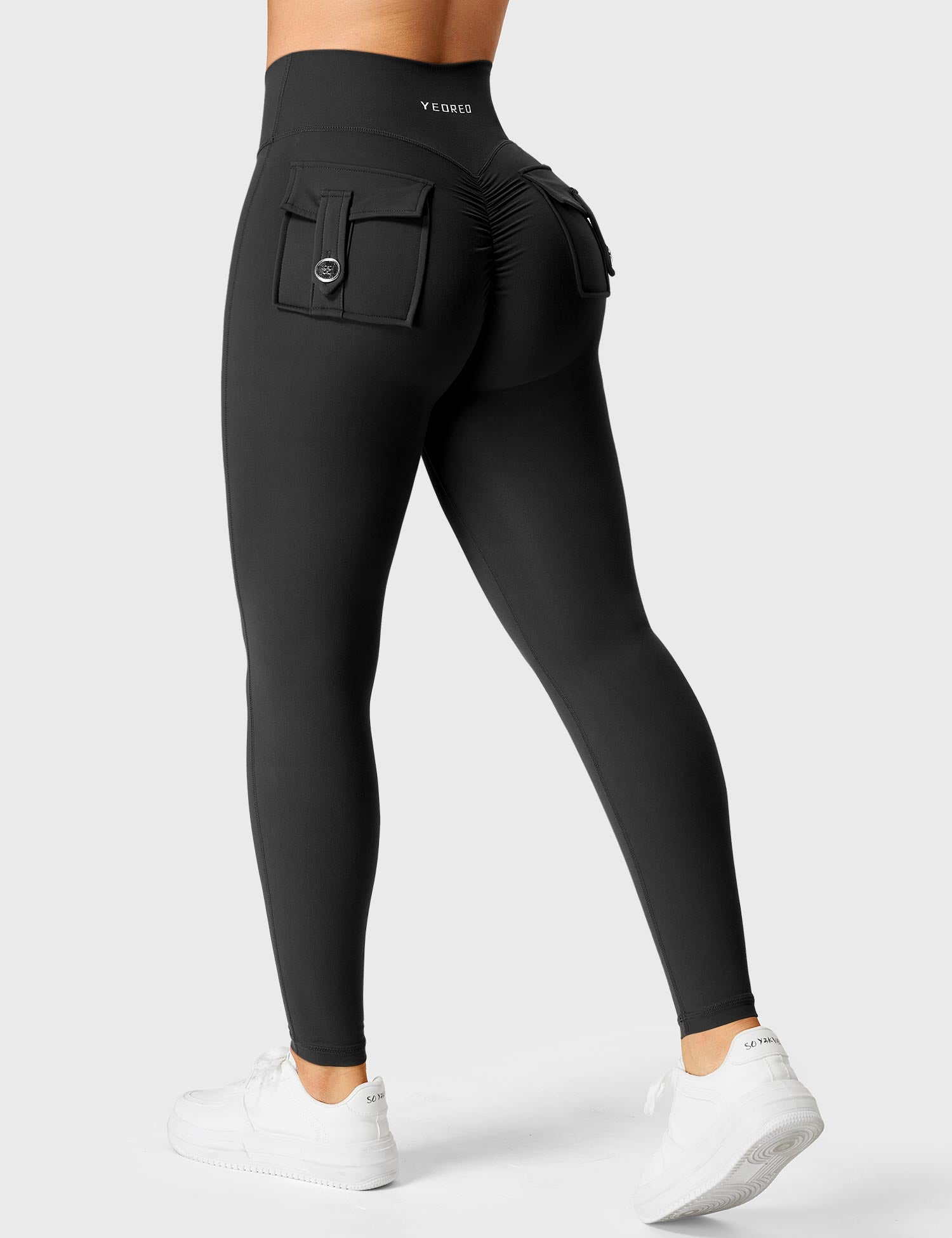 Yeoreo V-Gürtel Charm Leggings Schwarz