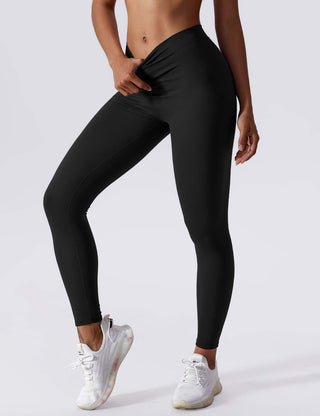 Yeoreo V-Rücken Scrunch Leggings Schwarz