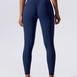 Yeoreo V-Rücken Scrunch Leggings Marineblau