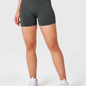 Yeoreo V Cross Liz Nahtlose Shorts 3.6" Rauchgrau