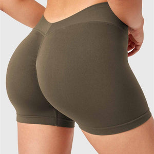 Yeoreo V Cross Liz Nahtlose Shorts 3.6" Kaffee