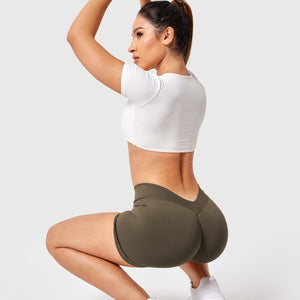 Yeoreo V Cross Liz Nahtlose Shorts 3.6" Kaffee