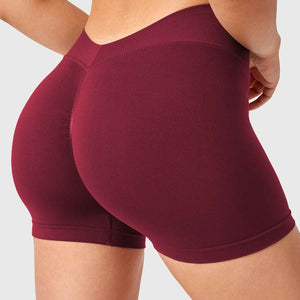 Yeoreo V Cross Liz Nahtlose Shorts 3.6" Weinrot
