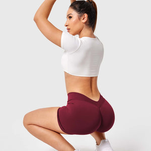 Yeoreo V Cross Liz Nahtlose Shorts 3.6" Weinrot