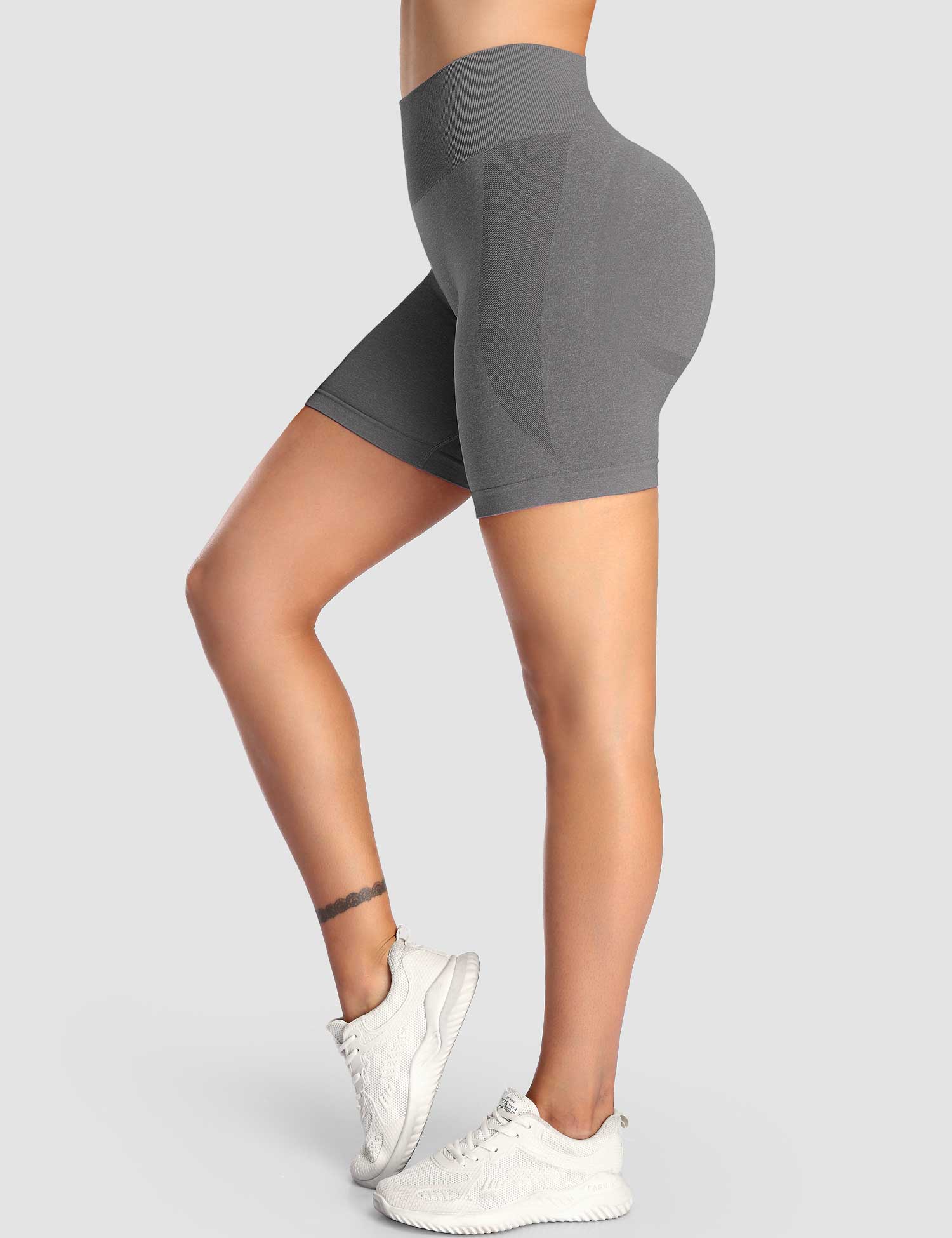 Yeoreo Lächeln Kontur Shorts Dunkelgrau